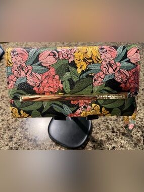 Steve Madden Floral Trifold Wallet in Green, Pink & Yellow